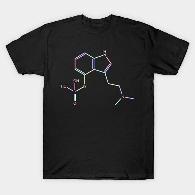 Psilocybin Kawaii Pastel Rainbow Molecule T-Shirt by ChemECool